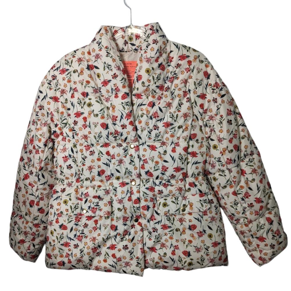 J Crew Signature Alps Puffer Jacket Vintage Floral Cream PrimaLoft  S NWT